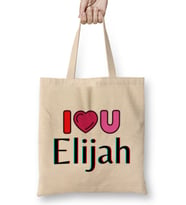 Elijah Name Custom Design Gift Baby-Gift For Him Bez Çanta Uzun Saplı