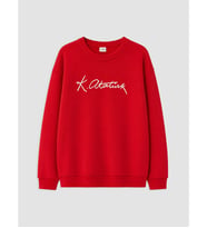 LCW Kids Kırmızı Atatürk İmzalı Erkek Çocuk Kalın Sweatshirt