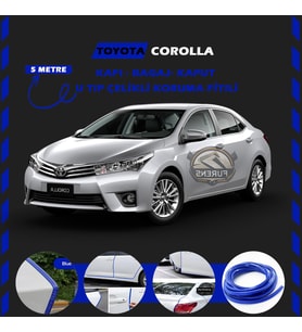 Toyota Corolla Oto Araç Kapı Koruma Fitili 5metre Parlak Mavi Renk