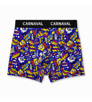 CARNAVAL Eğlenceli Yazılı Desenli Premium Pamuklu Erkek Boxer - Mavi Renkli