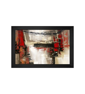 Soyut Şekiller Motifli Kanvas Tablo 50 x 70 cm Siyah Çerçeve
