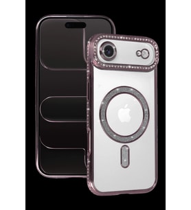 Pilelistore   Apple iPhone 17 Air Joke Simli Magneticsafe Kılıf - Pembe