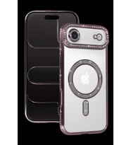 Pilelistore   Apple iPhone 17 Air Joke Simli Magneticsafe Kılıf - Pembe