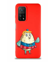 Xiaomi Mi 10T Soft Premier Kapak Bayan Puff Tasarımlı Silikon Kılıf - Kırmızı (Şeffaf)