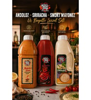Üç Boyutlu Lezzet Seti - Andoloz + Sriracha + Smoky Mayonez Gurme Sos Seti 3lü
