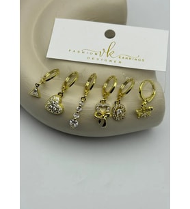 Vip 6'lı Gold Küpe - 25-vip182