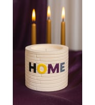 KOKULU DEKORATİF MUM HOME (Beyaz)