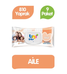 Uni Baby Aile Islak Havlu Mendil 90x9 810 Yaprak