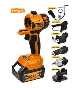21V Fırçasız Motorlu 6 Başlıklı Akülü Set