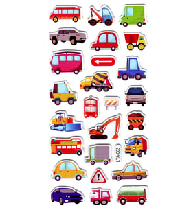 Sticker Kabartmalı Stiker Çıkartma Etiket (LTA003)-18x9 cm- iş makinası araba