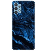 Kılıfland Samsung Galaxy A72 Kılıf Desenli Silikon Resimli Kapak Blue MArble Kılıf 1379