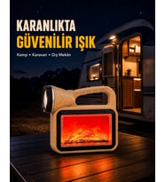 Solar Alev Işığı COB Teknolojili Taşınabilir El Feneri ve Kamp Lambası
