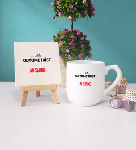 Odyometrist Kupa Bardak Oval Dekoratif Taş Baskı