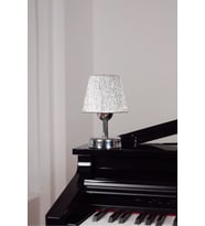 Modern Led Abajur Üst Gümüş-alt Gümüş Detay ( 9v Pil 75-90 Saat)