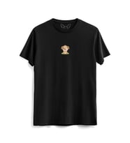  Animal Köpek Resimli Dijital Baskılı Siyah Tshirt