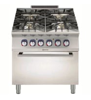 Electrolux Professional E9GCGH4CE0 4 Ocak(1x10;3x6kw)g.kuzine+e.fırın-800mm ,391010