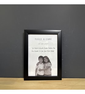 Çocukluk Fotoğraf Birleştirme, Çerçeve, Kişiye Özel, Konsept, Sevgiili Arkadaş Hediye (15x21) (Siyah)