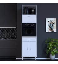 Modilayn JOLLY Ankastre Dolap (60x239.7x56 cm): 1 Çekmece, 3 Kapak, 4 Göz Raflı Mutfak, Kiler Dolabı