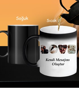 Kişiye Özel 4 Fotoğraflı Love Tasarımlı Kolaj Ve Kendi Mesajını Oluştur Sihirli Kupaa