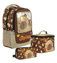 Capybara (Erkek Çocuk - Kahverengi) İlkokul Üçlü Çanta Seti - SETCPB5209A