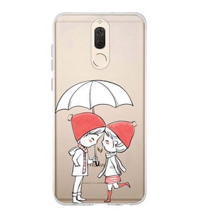 Huawei Mate 10 Lite Uyumlu Kapak Aşk Tasarımlı Şeffaf Silikon Kılıf