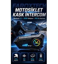Bluetooth 5.3 Motosiklet Kask Intercom – 300 Metre Görüşme Mesafesi, IPX6 Suya Dayanıklı