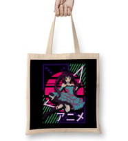 Aesthetic Vaporwave Anime Girl EDM Dance Music Bez Çanta Uzun Saplı