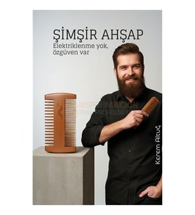Ahşap Sakal ve Bıyık Tarağı - Antistatik Şimşir Tarak