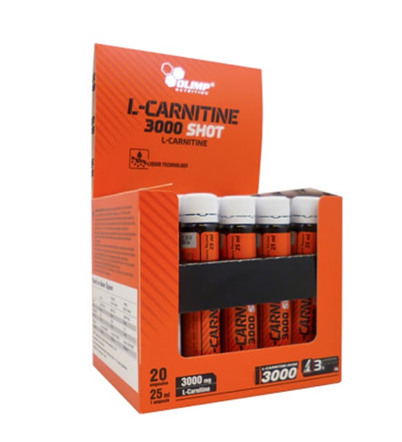 l-carnitine shots 3000mg 21 ampl BioTech USA Ampoule 3000 mg 20 x 25 ml L-Carnitine 3000 mg Ampules -