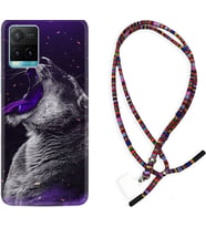 Vivo Y11S Y21S Y20 Y20S Y70 Kılıf Boyun Asklı Rasta Silikon Purple Leopar 1750