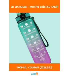 1000 ml Günlük Motivasyon Su Matarası İlham Verici Tasarım