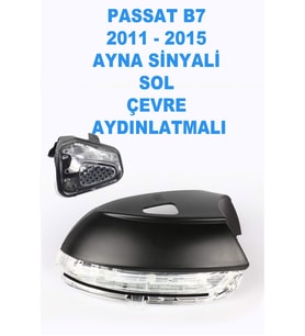 Volkswagen Passat B7 2011-2015 Ayna Sinyali Sol Şoför tarafı Çevre Aydınlatmalı - 3C8949101E