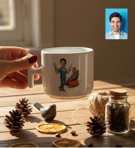 Kişiye Özel Karikatürlü Erkek Diş Hekimi T Kupa Tıp Bayramı Hediyesi