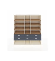 Kronos Dolap 12 Raflı 6 Çekmeceli  220x59x243 Aytaşı-Çam/Antrasit