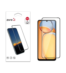 Xiaomi Redmi 13C Zore Kenarları Kırılmaya Dayanıklı Cam Ekran Koruyucu (Siyah)