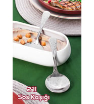 Porsima 5216 Metal Gümüş 2li Sos Kaşığı 13cm