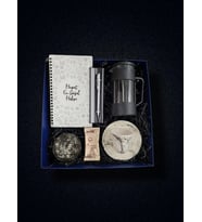 French Press, Ahşap Defter , Kalem , Lokumluk, Kahve, Fincan Takımı Hediye Kutusu
