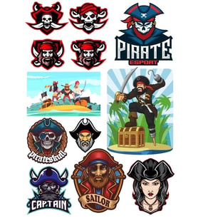 Korsanlar Sticker Set-1 13 Parça Telefon, Tablet, Defter, Laptop Sticker