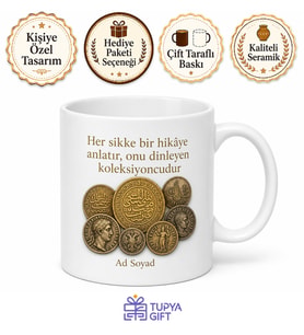 Eski Para Koleksiyoncusu Tasarım Baskılı Kupa Bardak Hediye