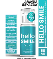 Hello Smile Anında Etkili Diş Jeli 50 ml SLS İçermeyen Hindistan Cevizi Aromalı Çay Kahve Lekesi Giderici (Beyaz-Siyah)