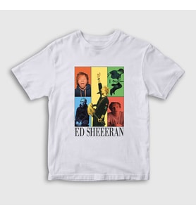 Presmono Unisex Çocuk Beyaz Poster Müzik Ed Sheeran T-Shirt 486799tt