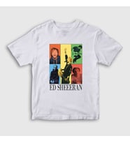 Presmono Unisex Çocuk Beyaz Poster Müzik Ed Sheeran T-Shirt 486799tt