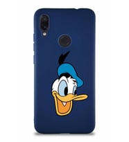Xiaomi Redmi Note 7 Pro Soft Premier Kapak Donald Duck-A Tasarımlı Silikon Kılıf - Lacivert (Şeffaf)