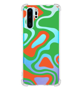 Huawei P30 Pro  Köşe Korumalı Antişok Kapak Renkli Desen Tasarımlı Şeffaf  Kılıf