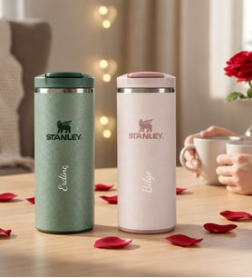 Çiftlere Özel 2'li Yeşil & Rose Stanley Termos 0.35 L Hediye Seti