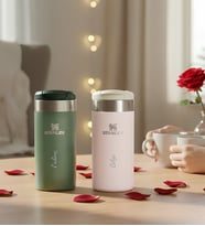Çiftlere Özel 2'li Yeşil & Rose Stanley Termos 0.35 L Hediye Seti