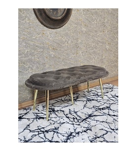 Ufo Oturak Bench - Gold Kaplama Sivriltme Ayak - Oturak - Bench - Puf - Yatak Ucu Pufu Kahverengi Renk 100 x 50 Boyut/Ebat (Çok Renkli)