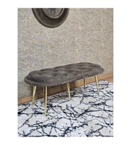 Ufo Oturak Bench - Gold Kaplama Sivriltme Ayak - Oturak - Bench - Puf - Yatak Ucu Pufu Kahverengi Renk 100 x 50 Boyut/Ebat (Çok Renkli)
