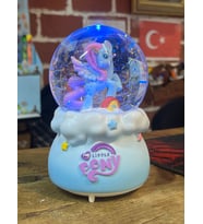 Mega Boy Kar Küresi Unicorn Full Otomatik Kar Püskürtmeli Işıklı Müzikli