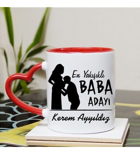 En Yakışıklı Baba Adayı Kalpli Kupa Bardak (STD)